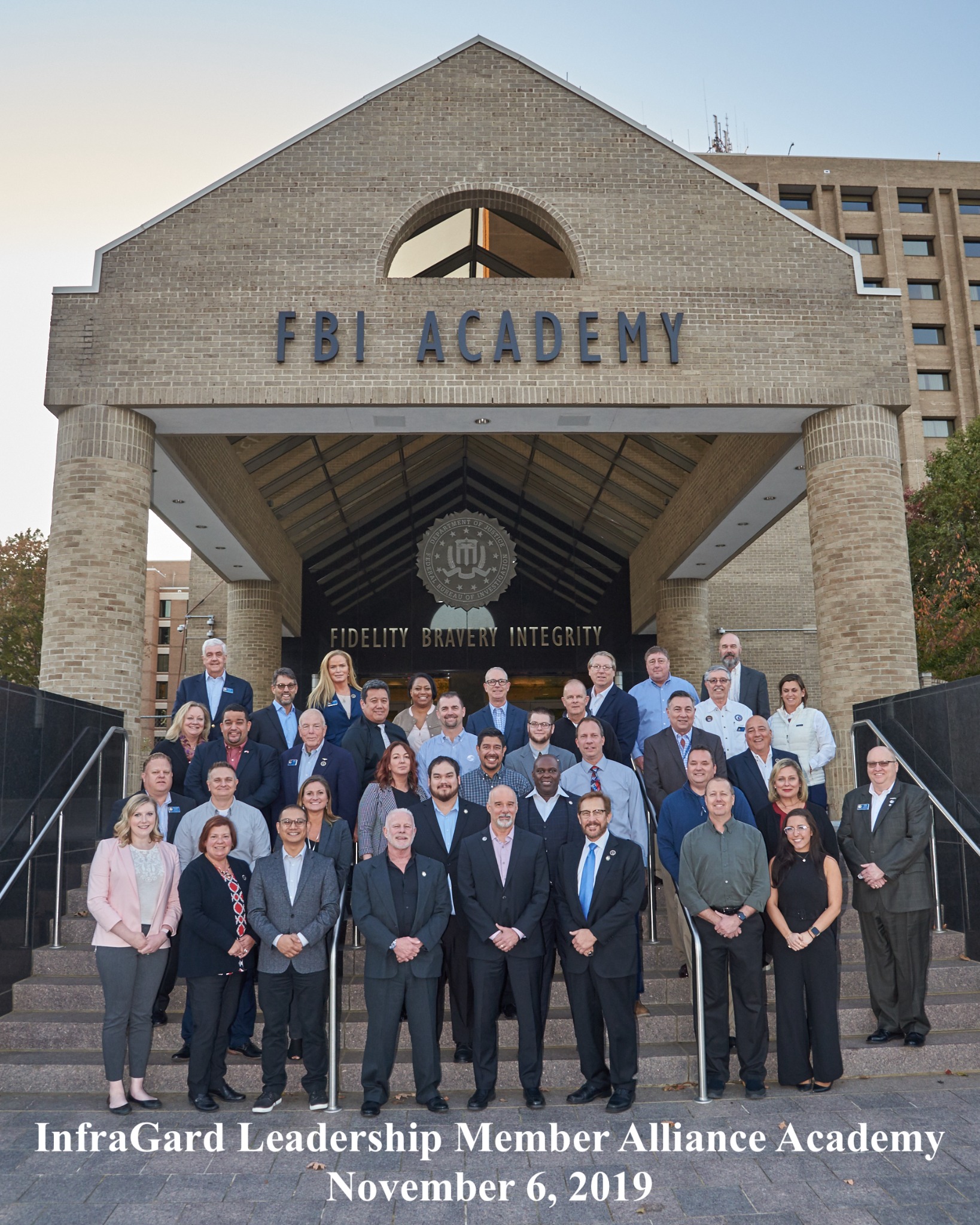 InfraGard Leadership Members Alliance Academy class at the FBI Academy, November 2019